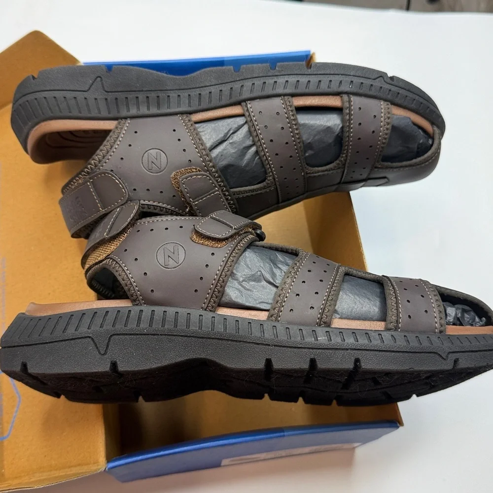 Nunn Bush Men's Laguna Closed Toe Fisherman Sandal- Wide Width- Size 10W